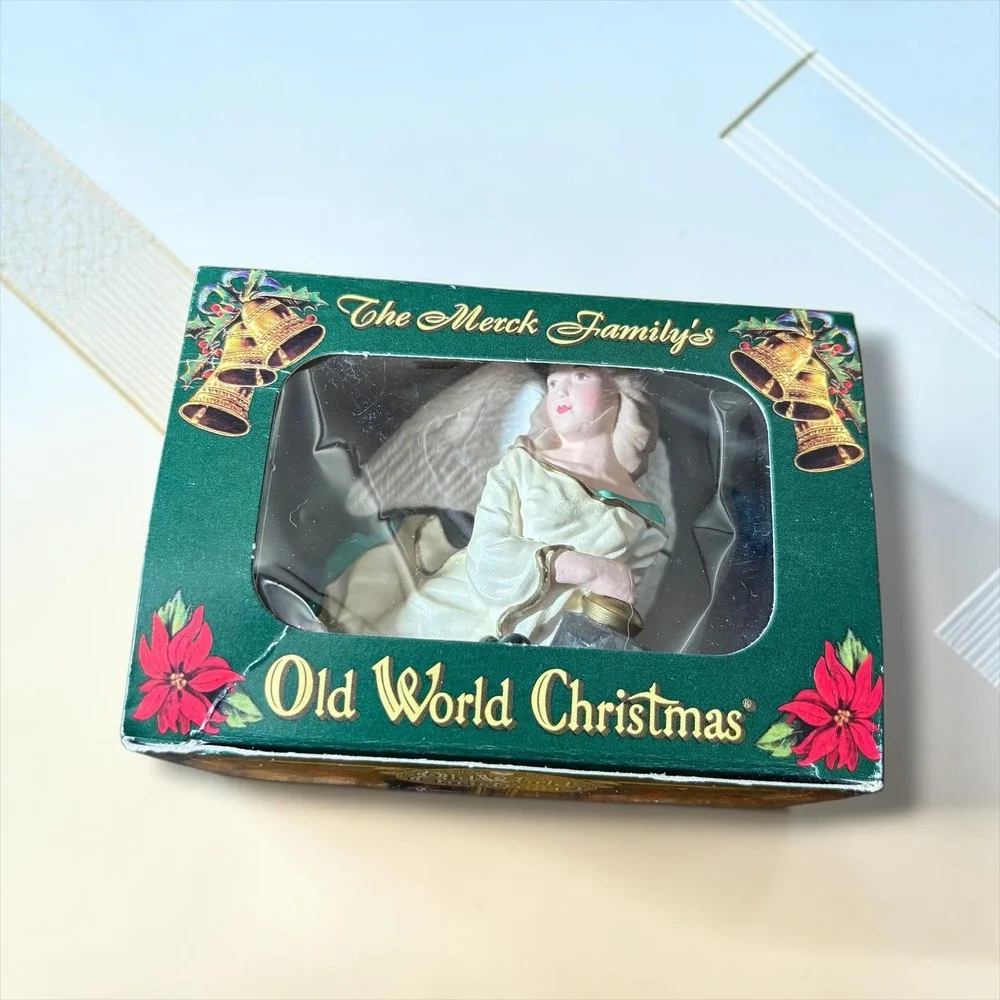 Old World Christmas Merck Family Lighting the Way Angel Light Cover 2001 Vintage